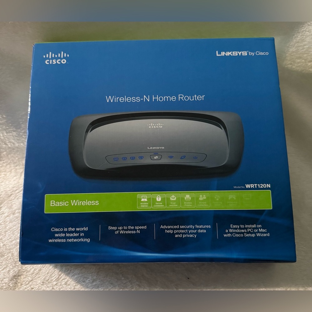 Cisco LINKSYS Wireless-N Home Router model WRT120N (new)